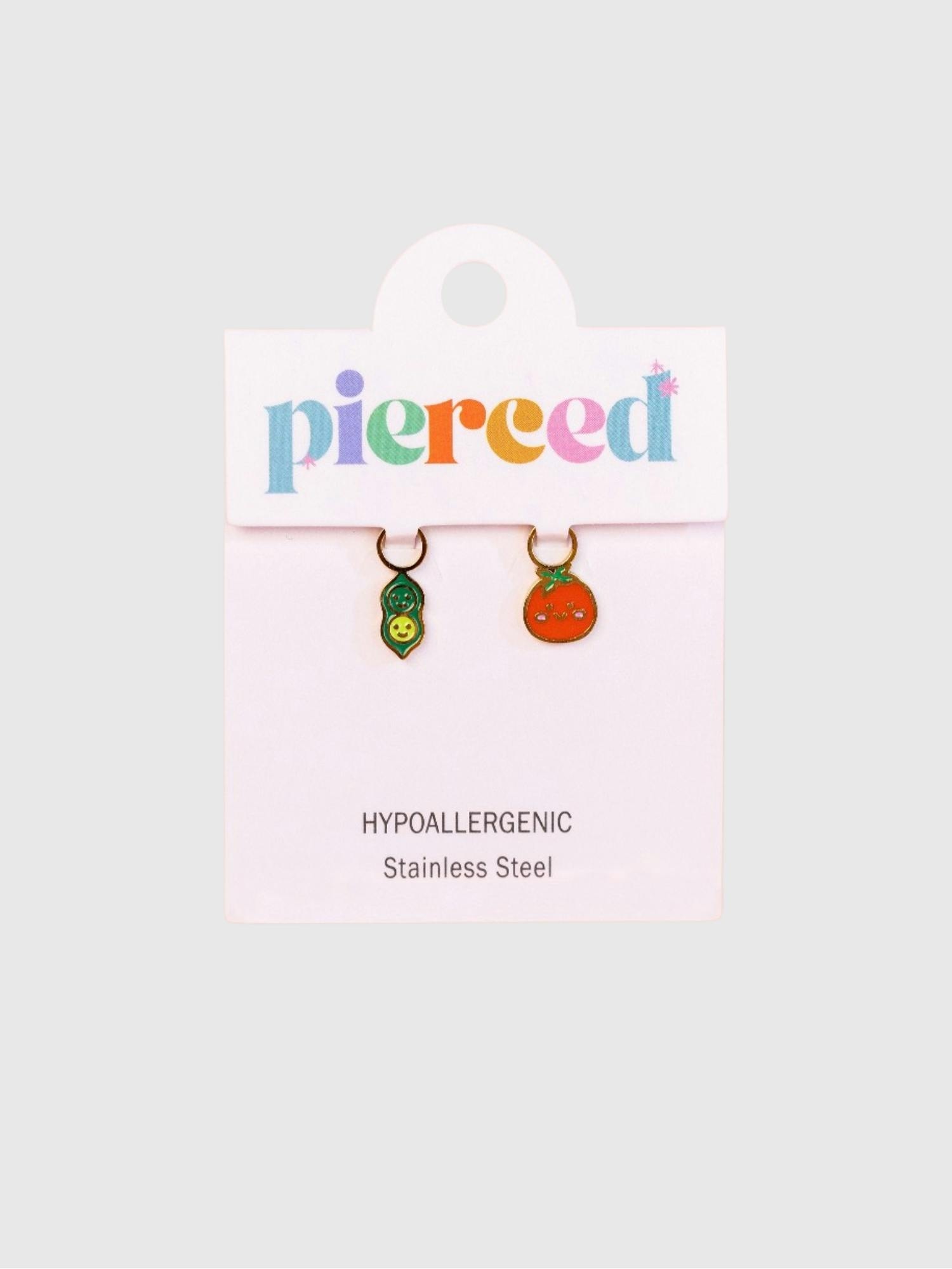 Gap Pierced Co Pea Pod / Tomato Charms for Huggie Earrings