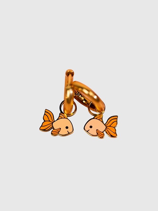 Image number 2 showing, Pierced Co Goldfish Charms for Huggie Earrings