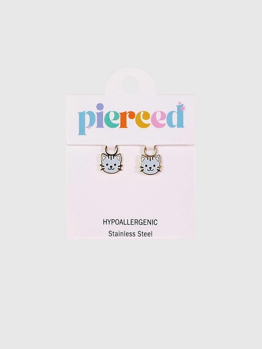 Image number 1 showing, Pierced Co Cat Charms for Huggie Earrings