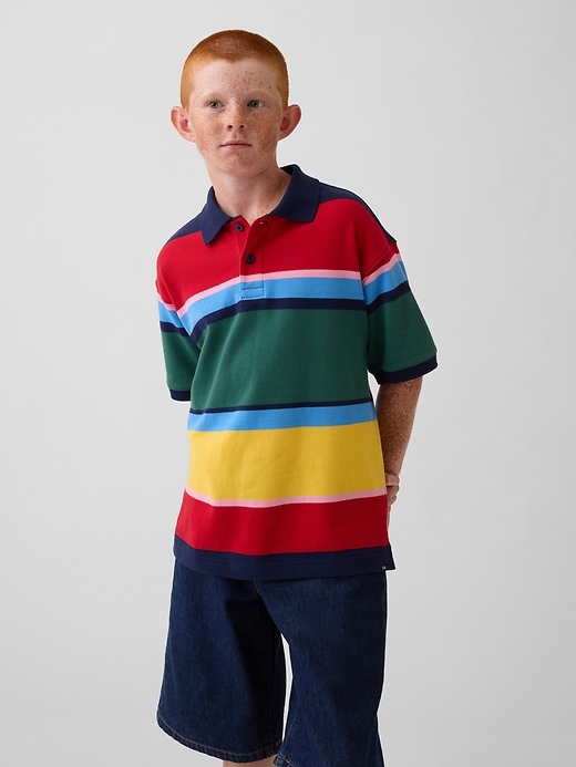 Image number 1 showing, Kids Relaxed Pique Polo Shirt