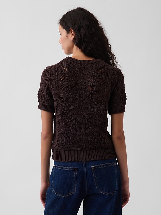 Image number 3 showing, 100% Cotton Crochet Sweater