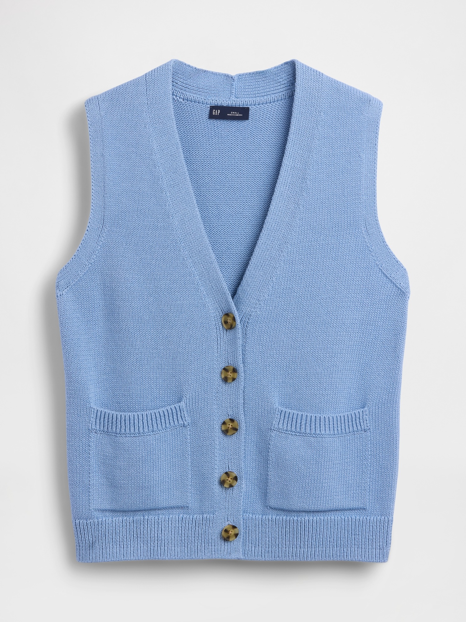 Женский жилет Gap 100% Cotton Pocket Sweater Vest, цвет: Синий замшевый — фото 4