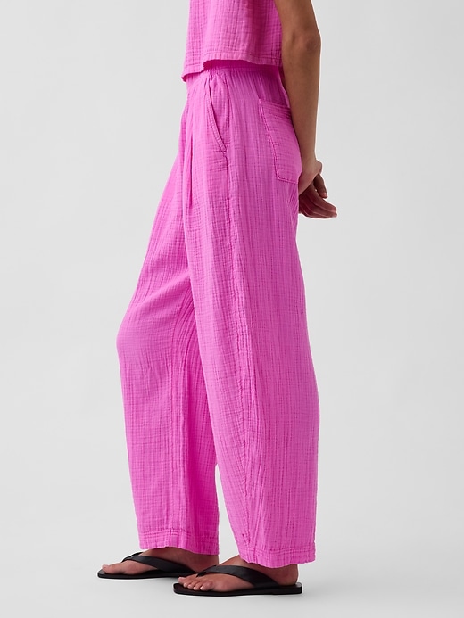 Image number 3 showing, Cotton Gauze Easy Barrel Pants