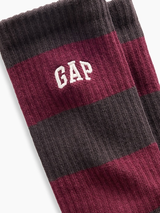 Image number 2 showing, Rugby Stripe Logo Crew Socks