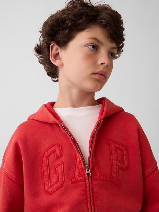 Image number 1 showing, Kids VintageSoft Relaxed Logo Zip Hoodie