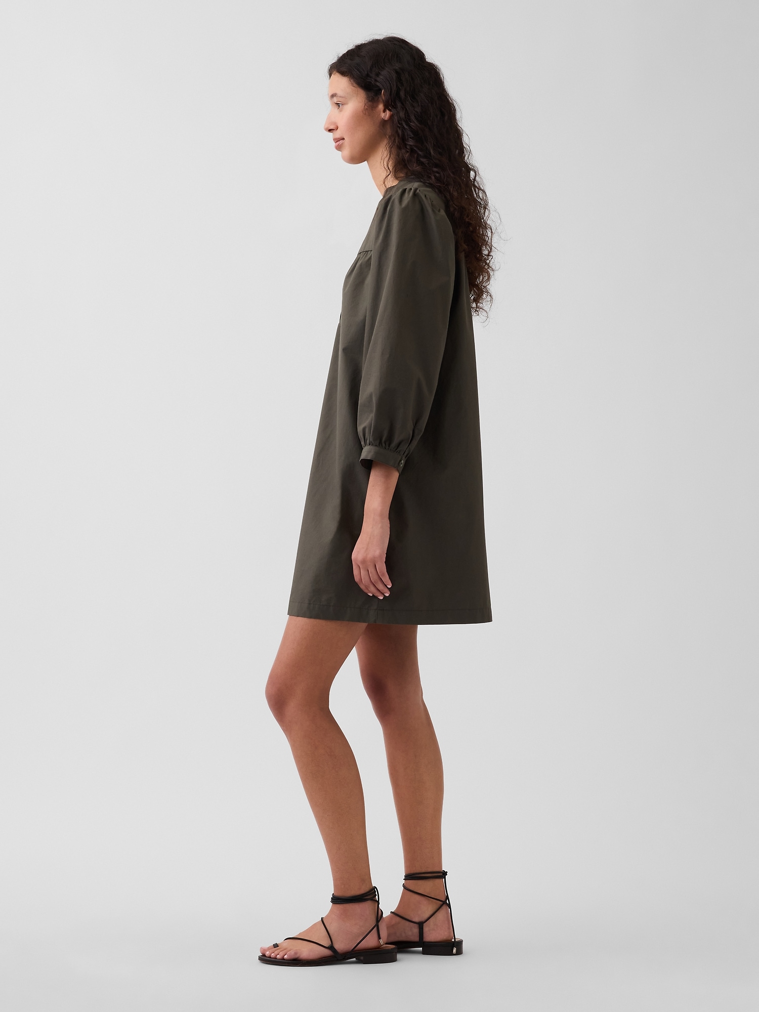Женские платья Gap Poplin Henley Mini Dress — фото 3