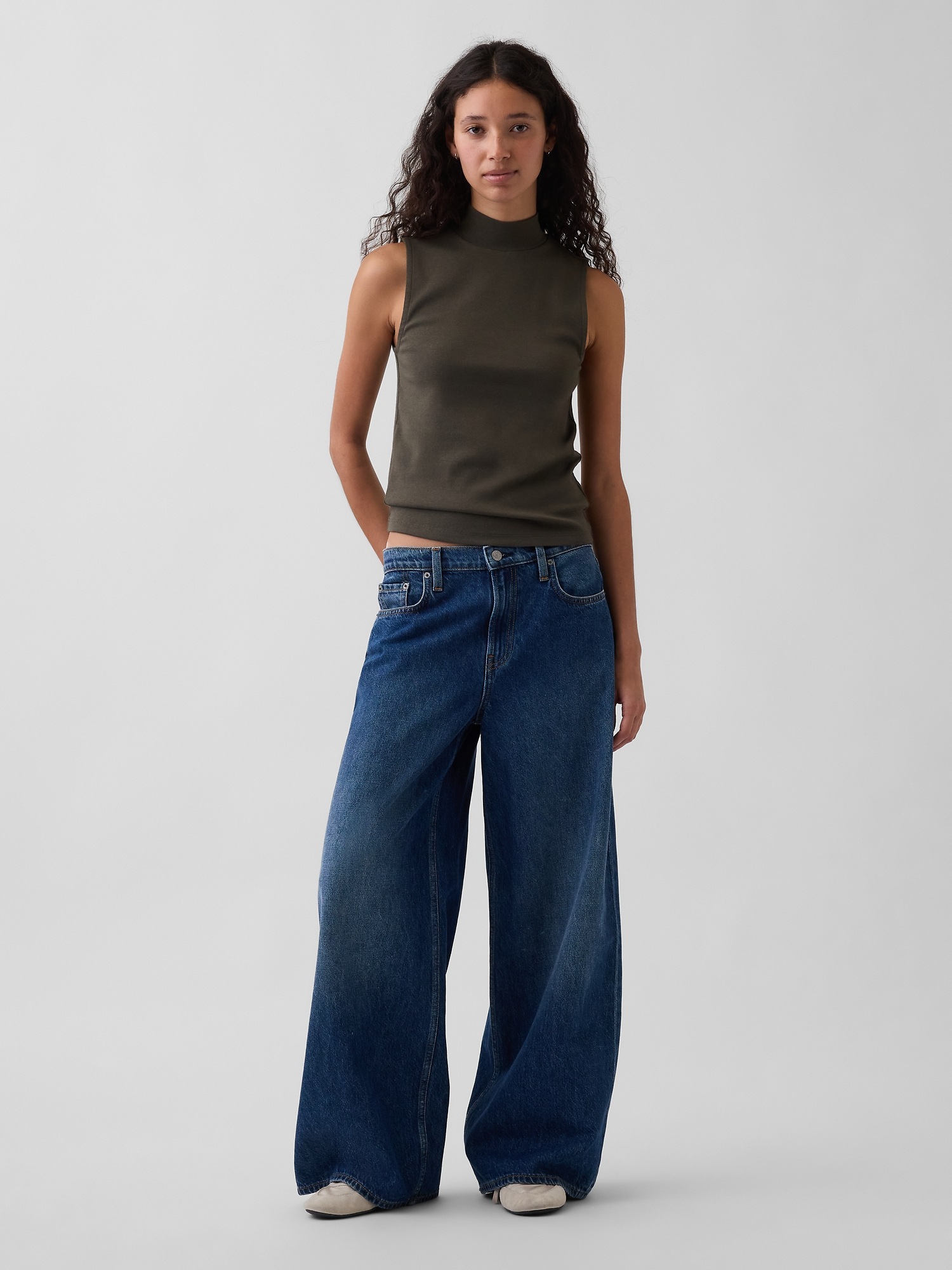 Женские топы Gap Modern Mockneck Tank Top — фото 2