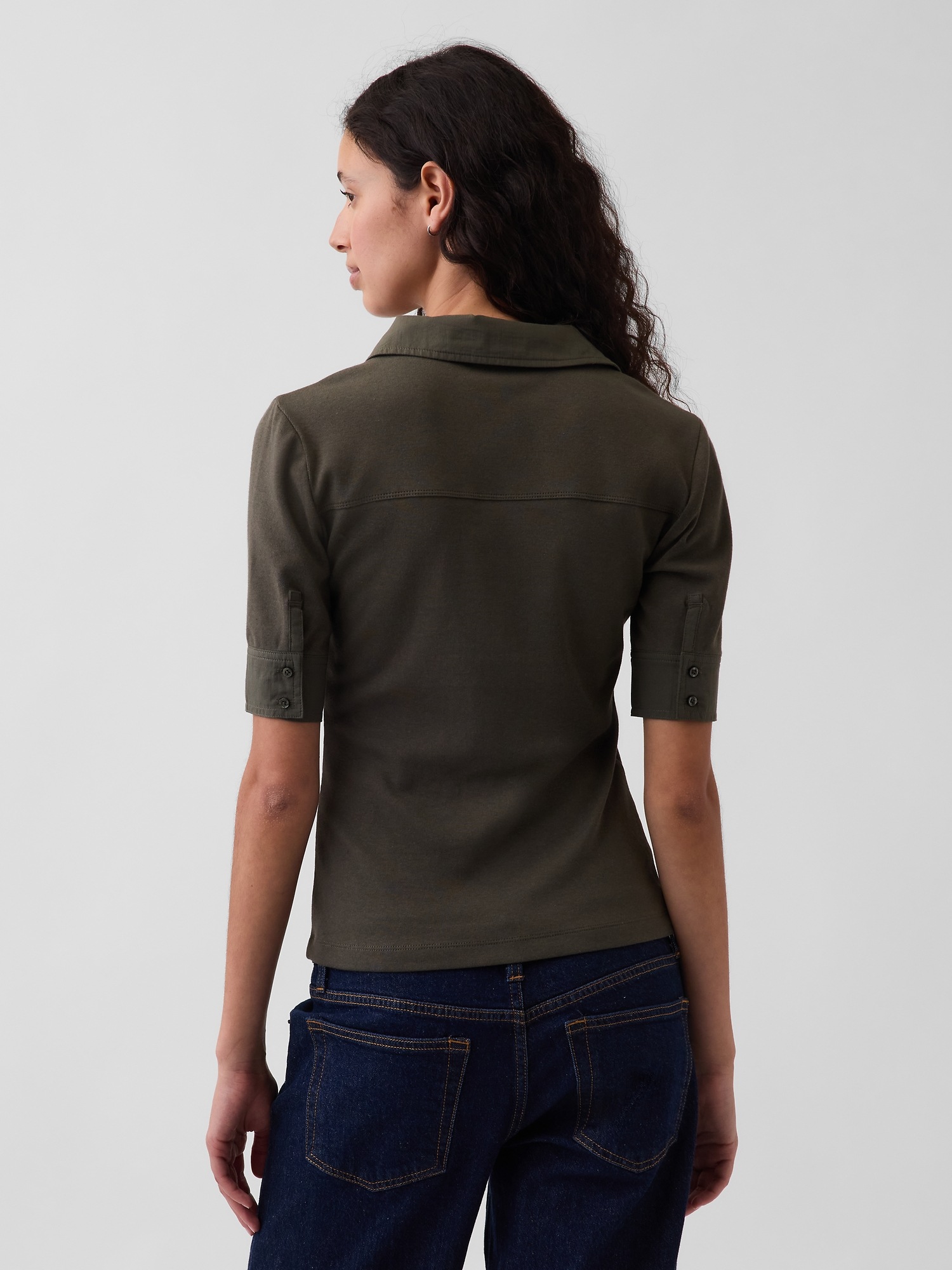Женские футболки Gap Modern Elbow-Sleeve Utility T-Shirt — фото 3