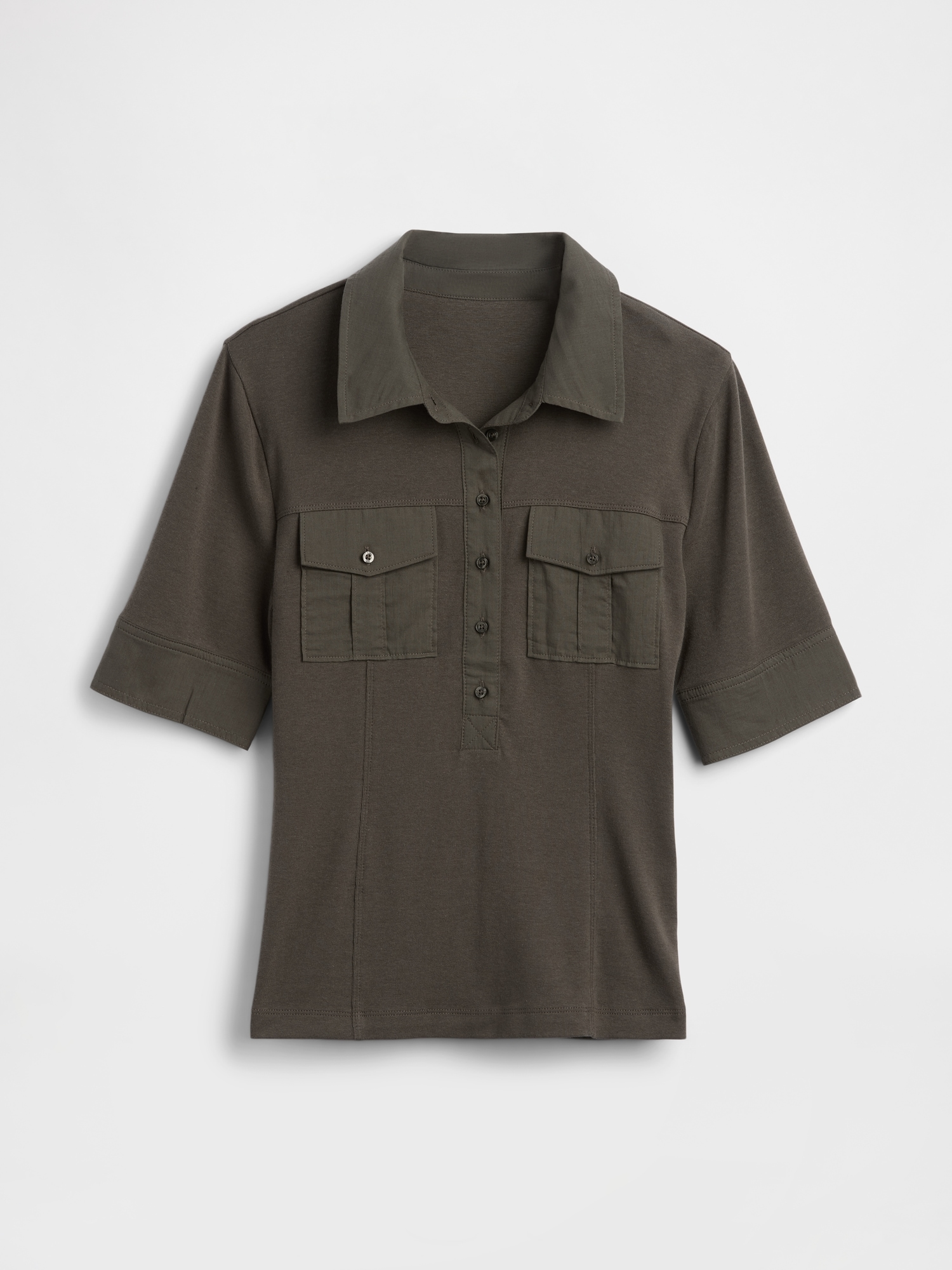 Modern Elbow-Sleeve Utility T-Shirt
