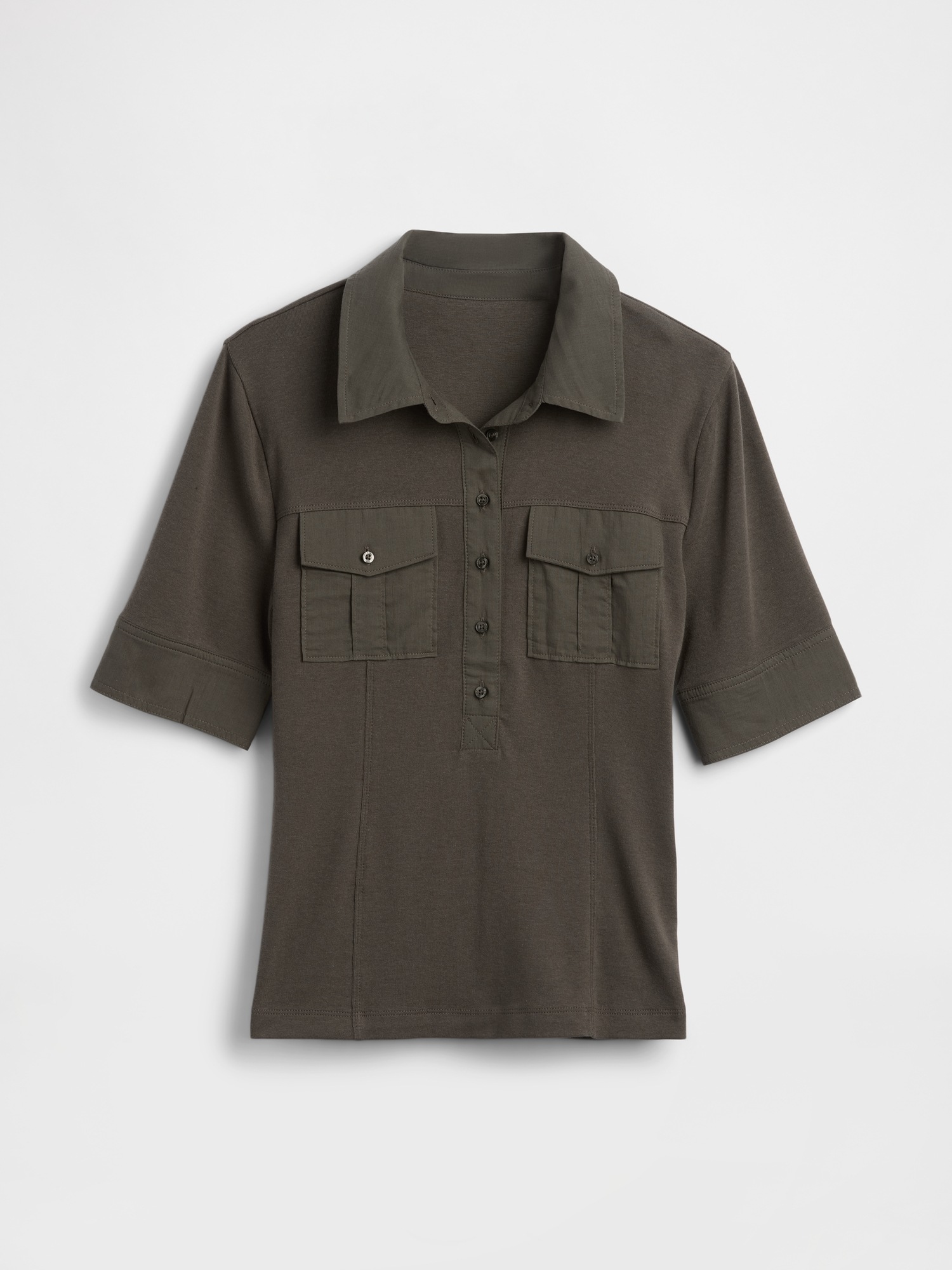 Женские футболки Gap Modern Elbow-Sleeve Utility T-Shirt — фото 5