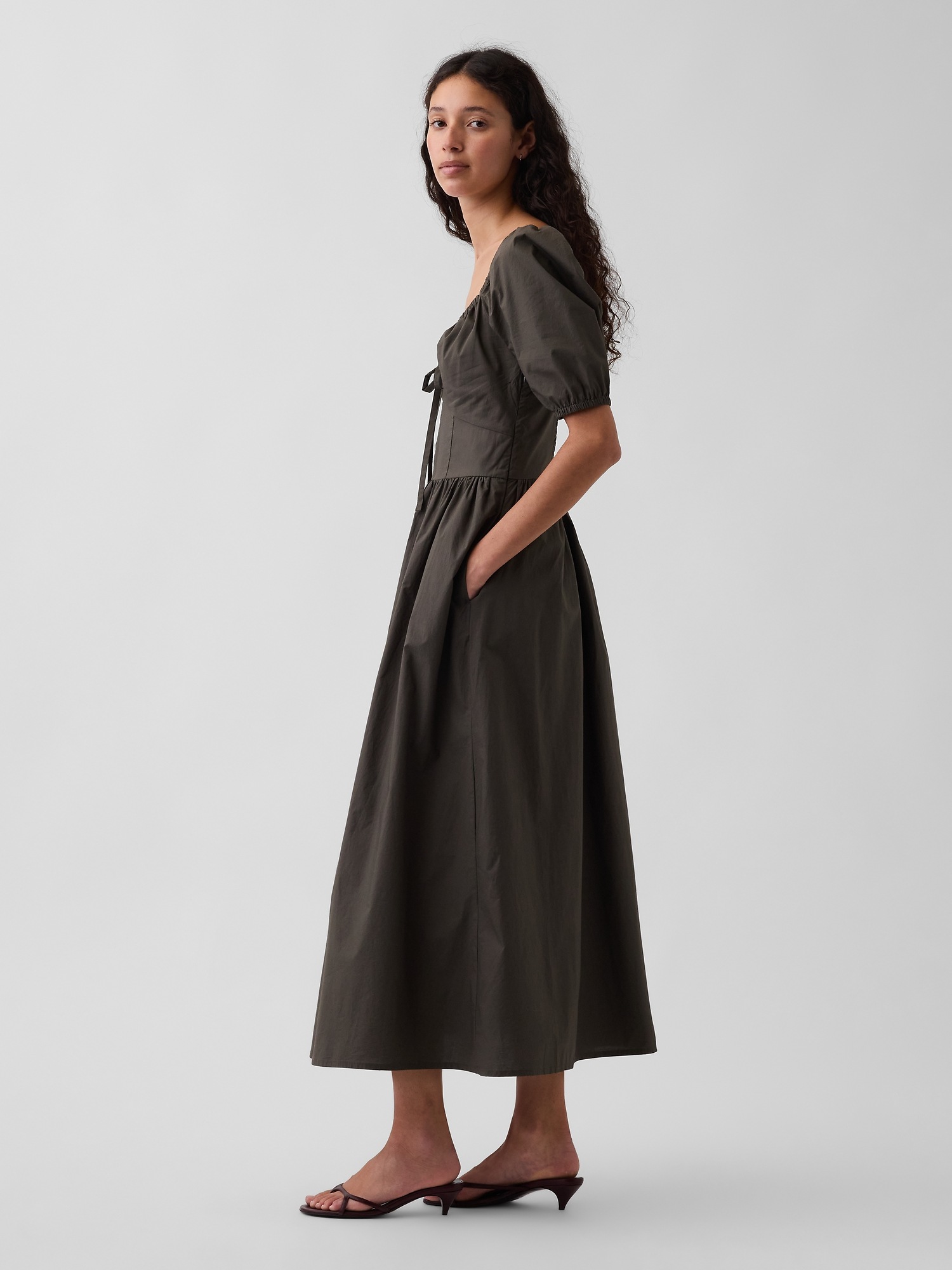 Женские платья Gap Puff-Sleeve Corset Maxi Dress — фото 2
