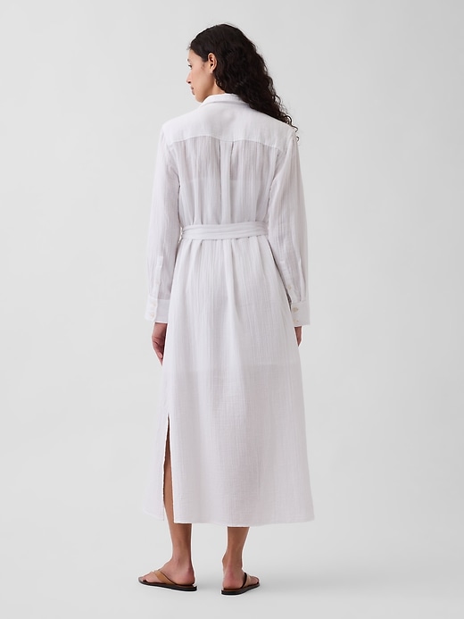 Image number 2 showing, Cotton Gauze Maxi Shirtdress