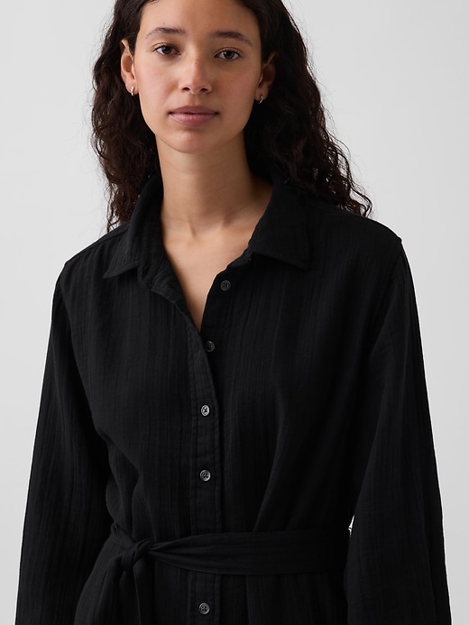 Image number 4 showing, Cotton Gauze Maxi Shirtdress