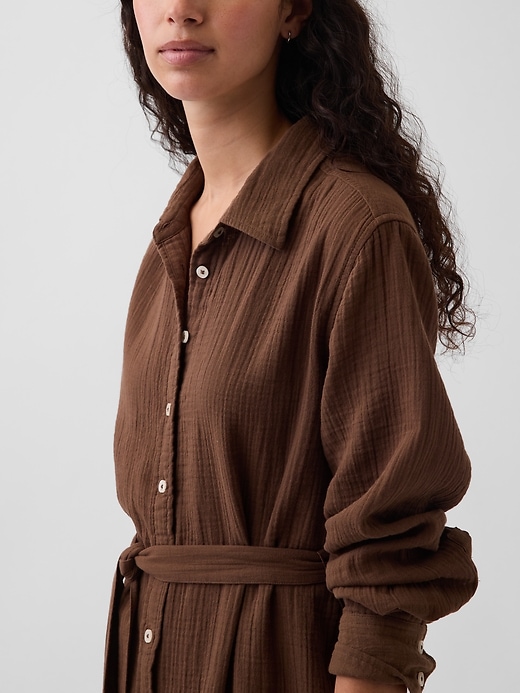 Image number 4 showing, Cotton Gauze Maxi Shirtdress