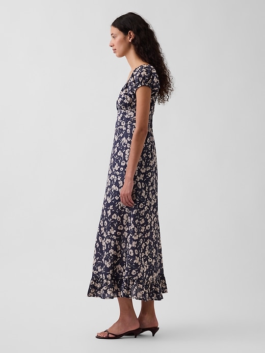 Image number 3 showing, V-Neck Ruffle Hem Maxi Dress