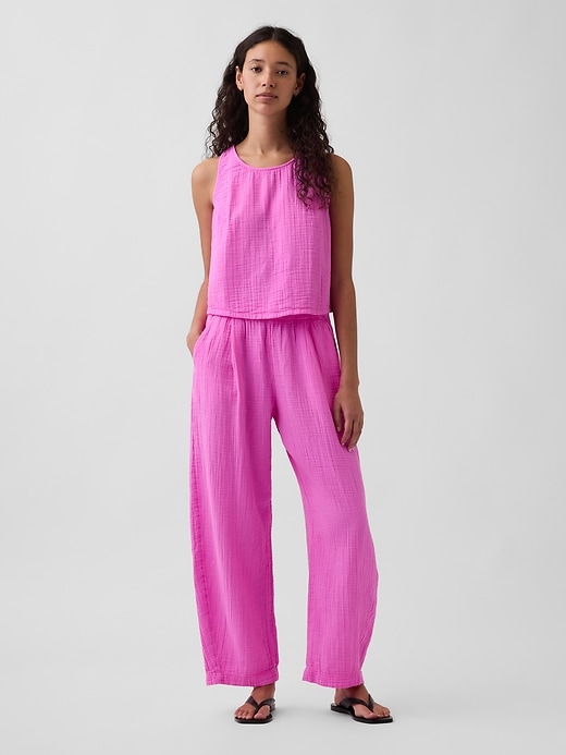 Image number 1 showing, Cotton Gauze Easy Barrel Pants