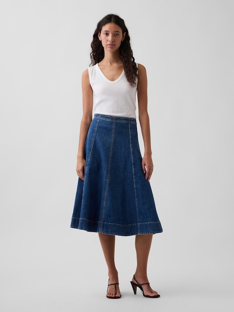 Denim Midi Tulip Skirt