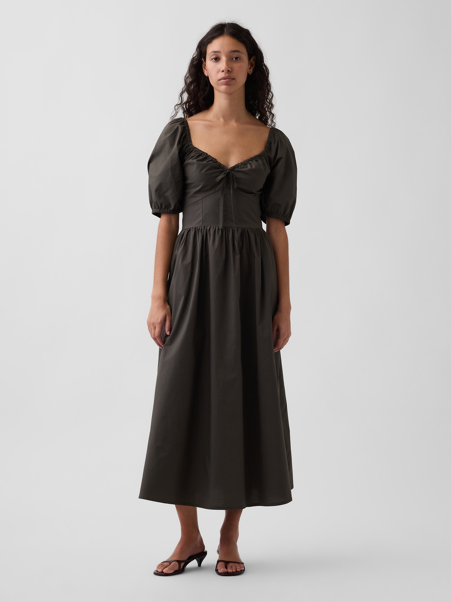 Женские платья Gap Puff-Sleeve Corset Maxi Dress