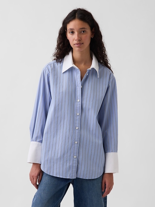 Image number 1 showing, Organic Cotton Poplin Big Shirt