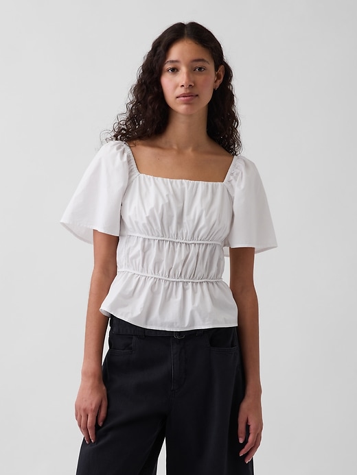 Image number 1 showing, Square-Neck Peplum Top
