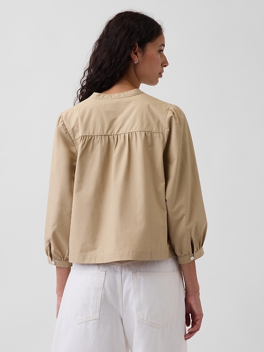 Image number 3 showing, Poplin Popover Top