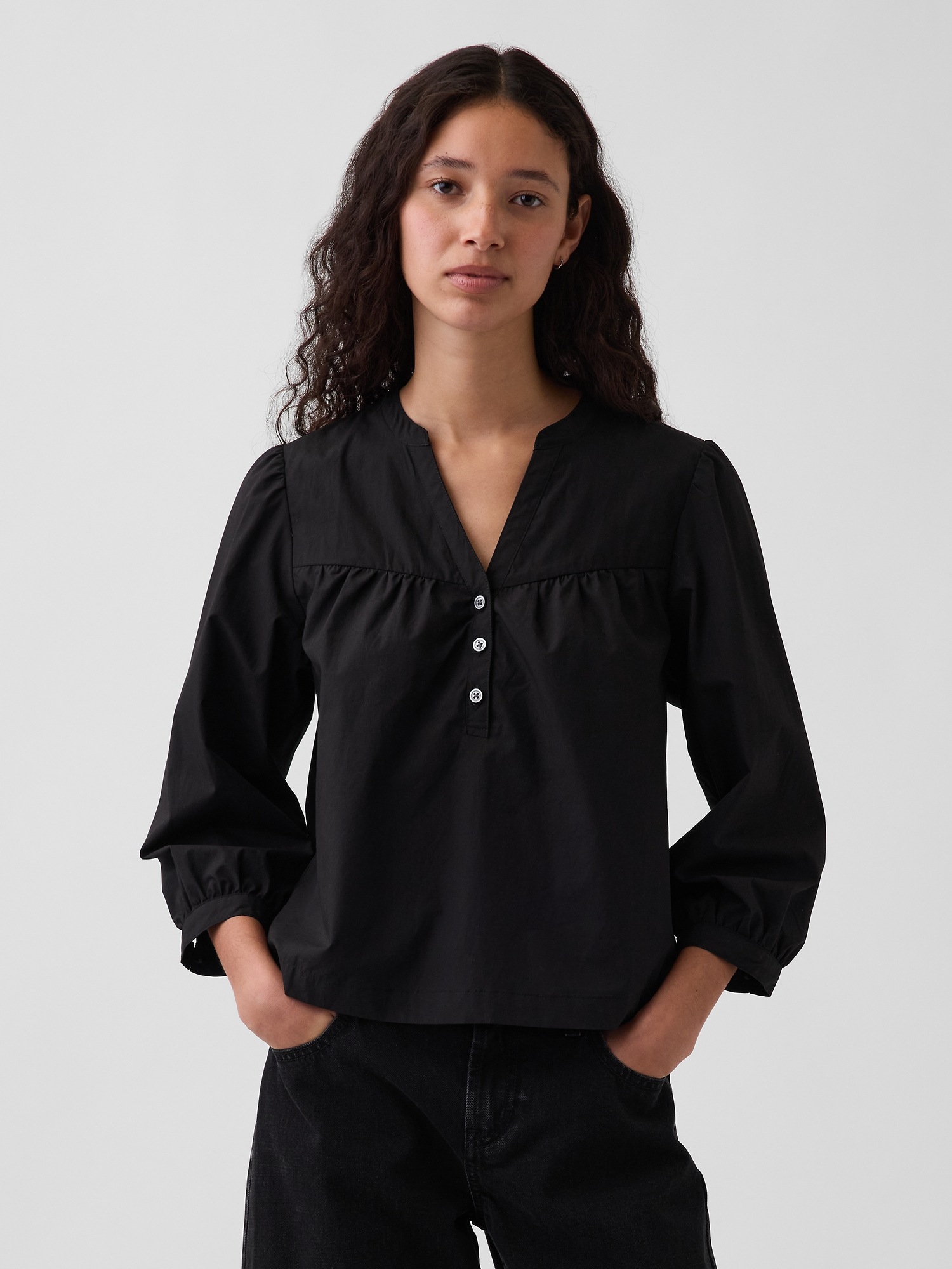 Женские топы Gap Poplin Popover Top