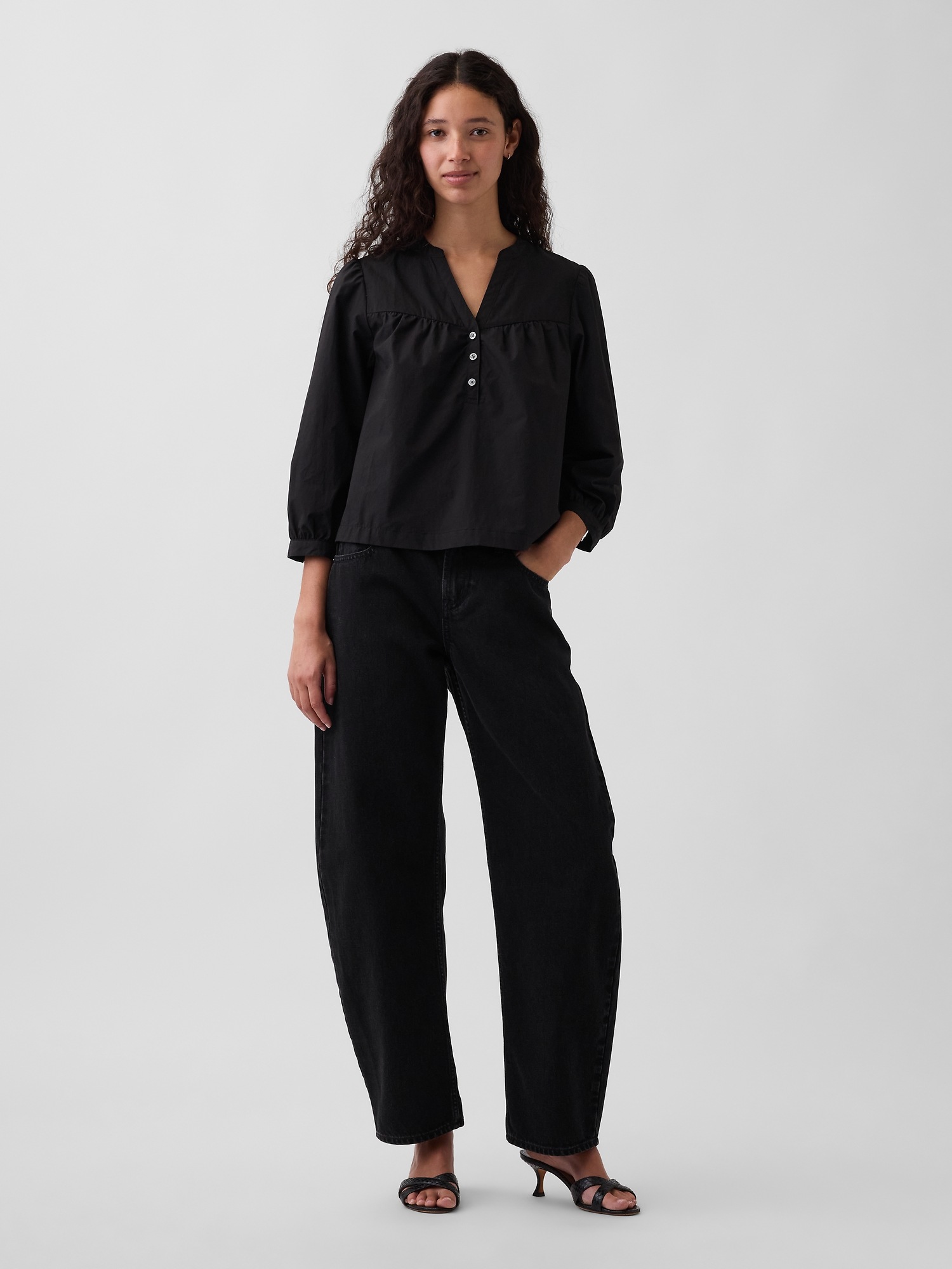 Женские топы Gap Poplin Popover Top — фото 2