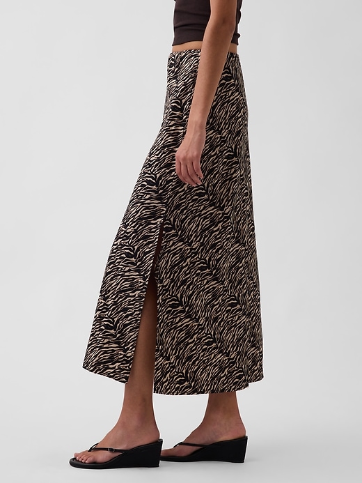 Image number 3 showing, Linen-Blend Maxi Slip Skirt