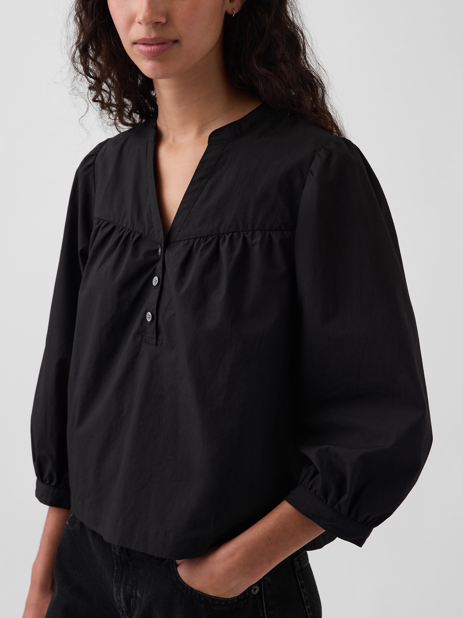 Женские топы Gap Poplin Popover Top — фото 4