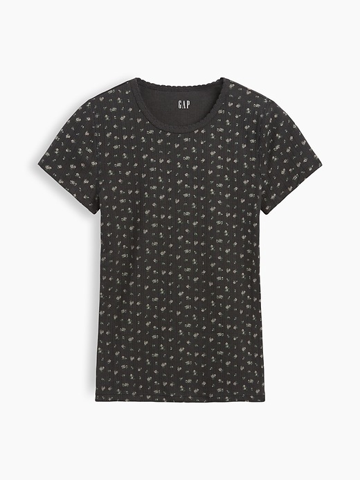 Image number 3 showing, Pointelle Crewneck T-Shirt