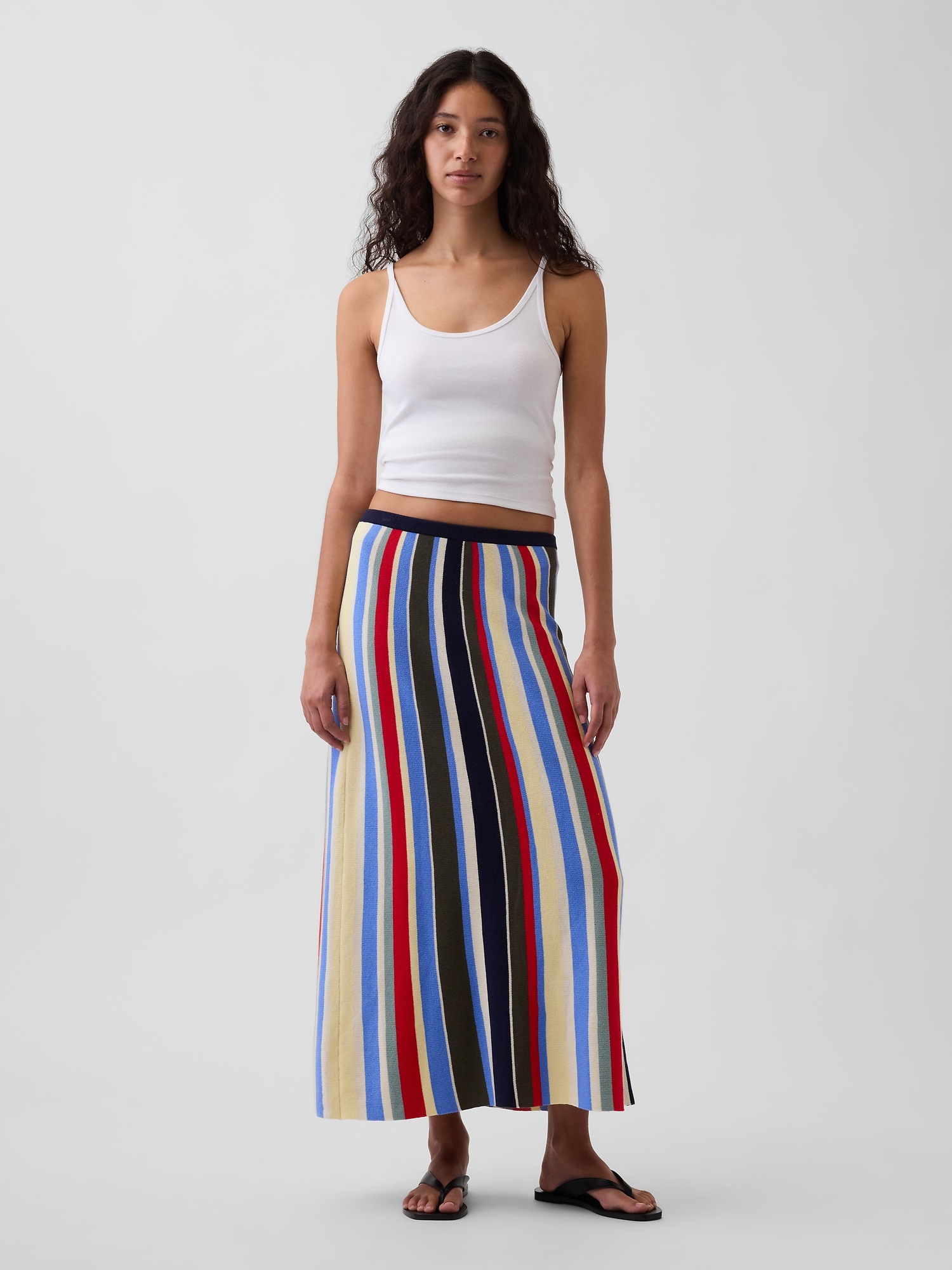Gap 100% Cotton Stripe Easy Maxi Sweater Skirt — фото 4