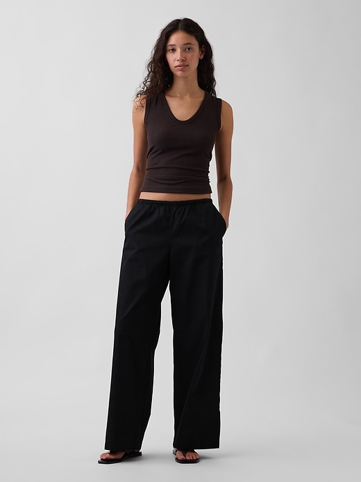Image number 1 showing, Mid Rise Relaxed Easy Wide-Leg Pants
