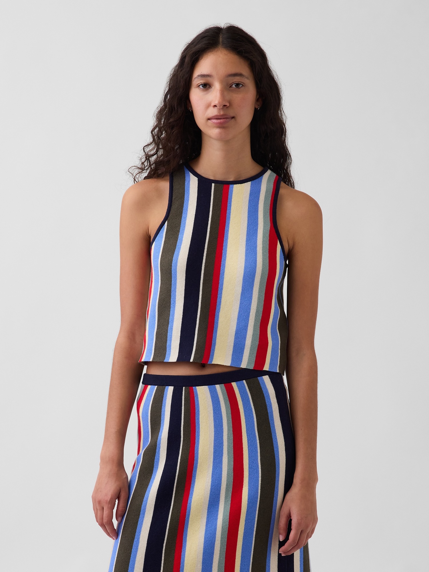 Женские свитеры Gap 100% Cotton Stripe Halter Sweater Tank