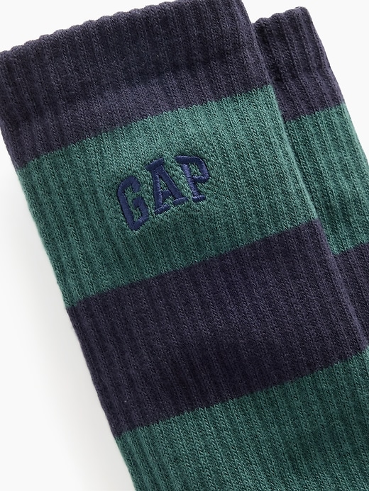 Image number 2 showing, Rugby Stripe Logo Crew Socks