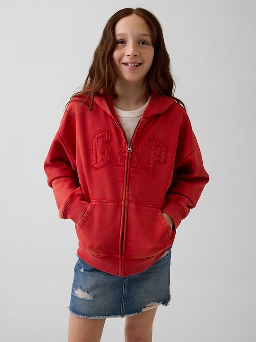 Image number 2 showing, Kids VintageSoft Relaxed Logo Zip Hoodie