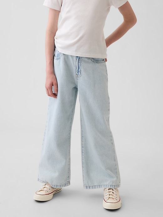 Image number 3 showing, Kids High Rise Stride Wide-Leg Ankle Jeans