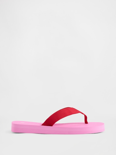 Canvas Platform Flip Flops