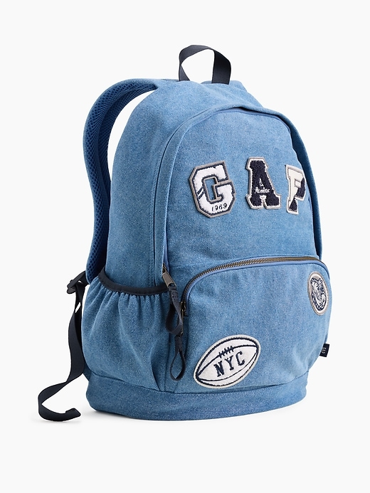 Image number 3 showing, Kids Denim Logo Patch Backpack