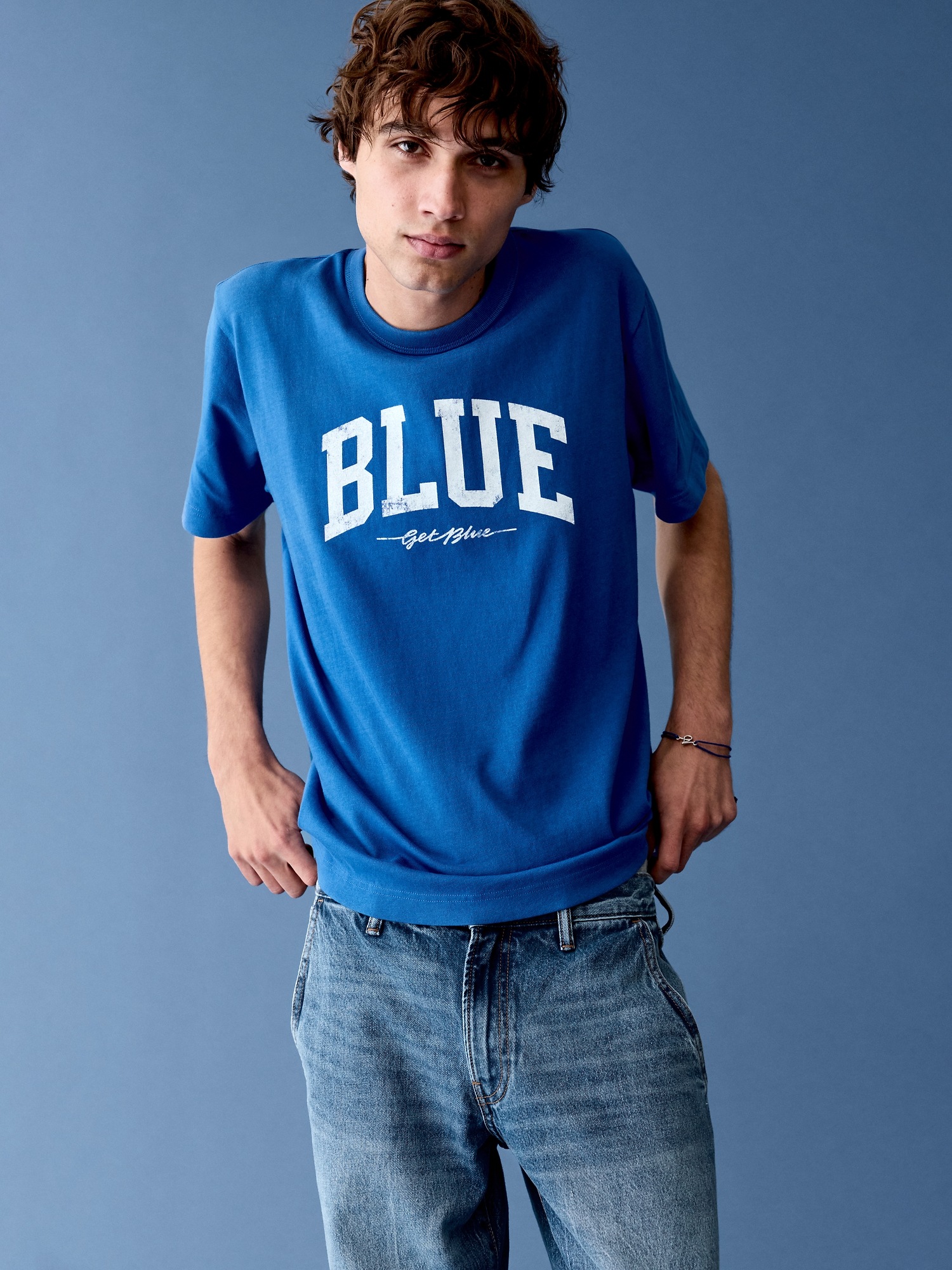 Мужские футболки Gap Get Blue Relaxed Logo T-Shirt — фото 8