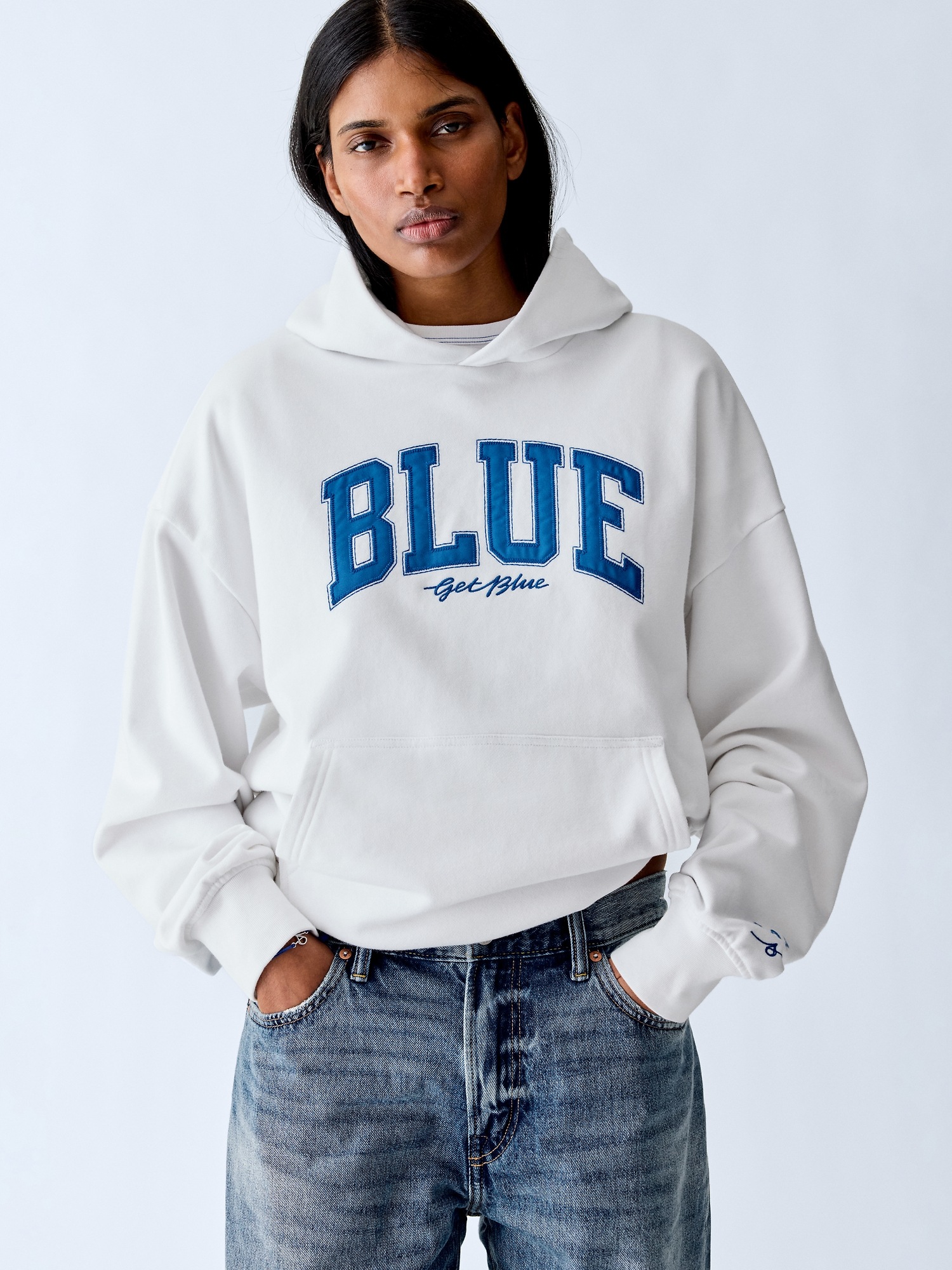 Мужские худи Gap Get Blue Heavyweight French Terry Logo — фото 8