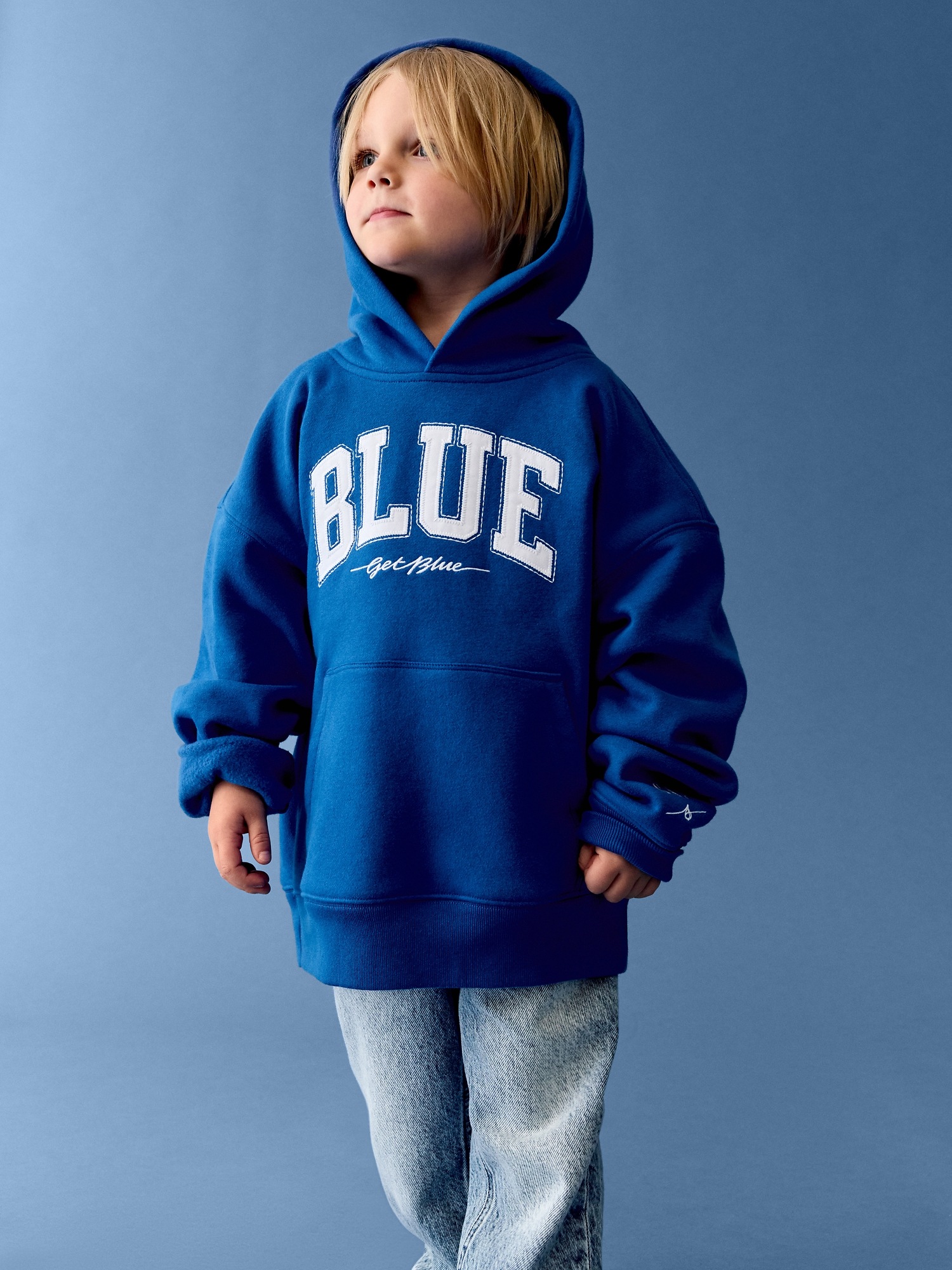 Детское худи Gap Get Blue Kids VintageSoft Relaxed, цвет: Синий — фото 7