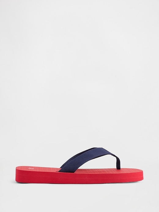 Image number 1 showing, Canvas Platform Flip Flops