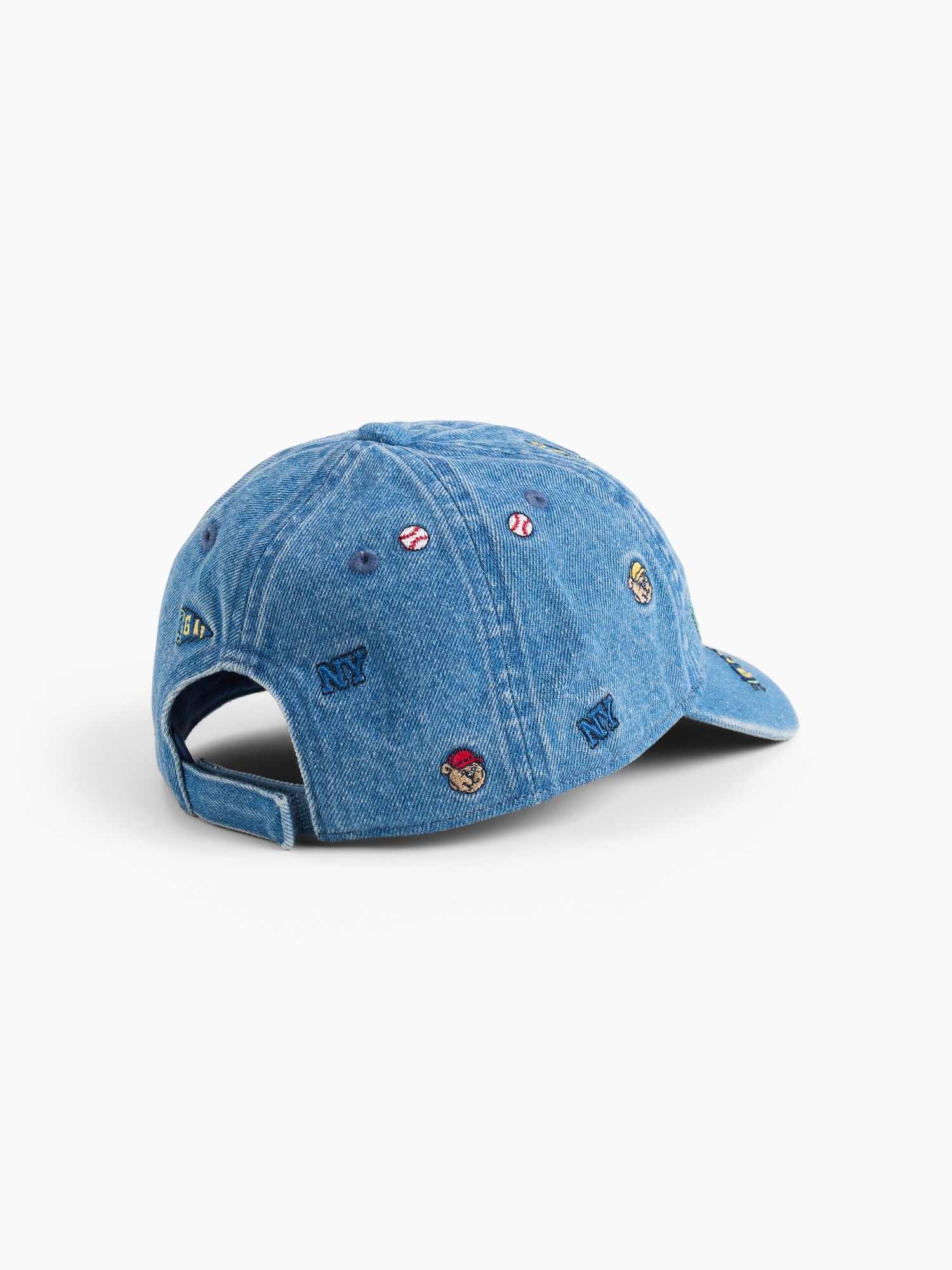 Кепки Gap Embroidered Denim Varsity для малышей, цвет: Средняя варка, вариант 1 — фото 2