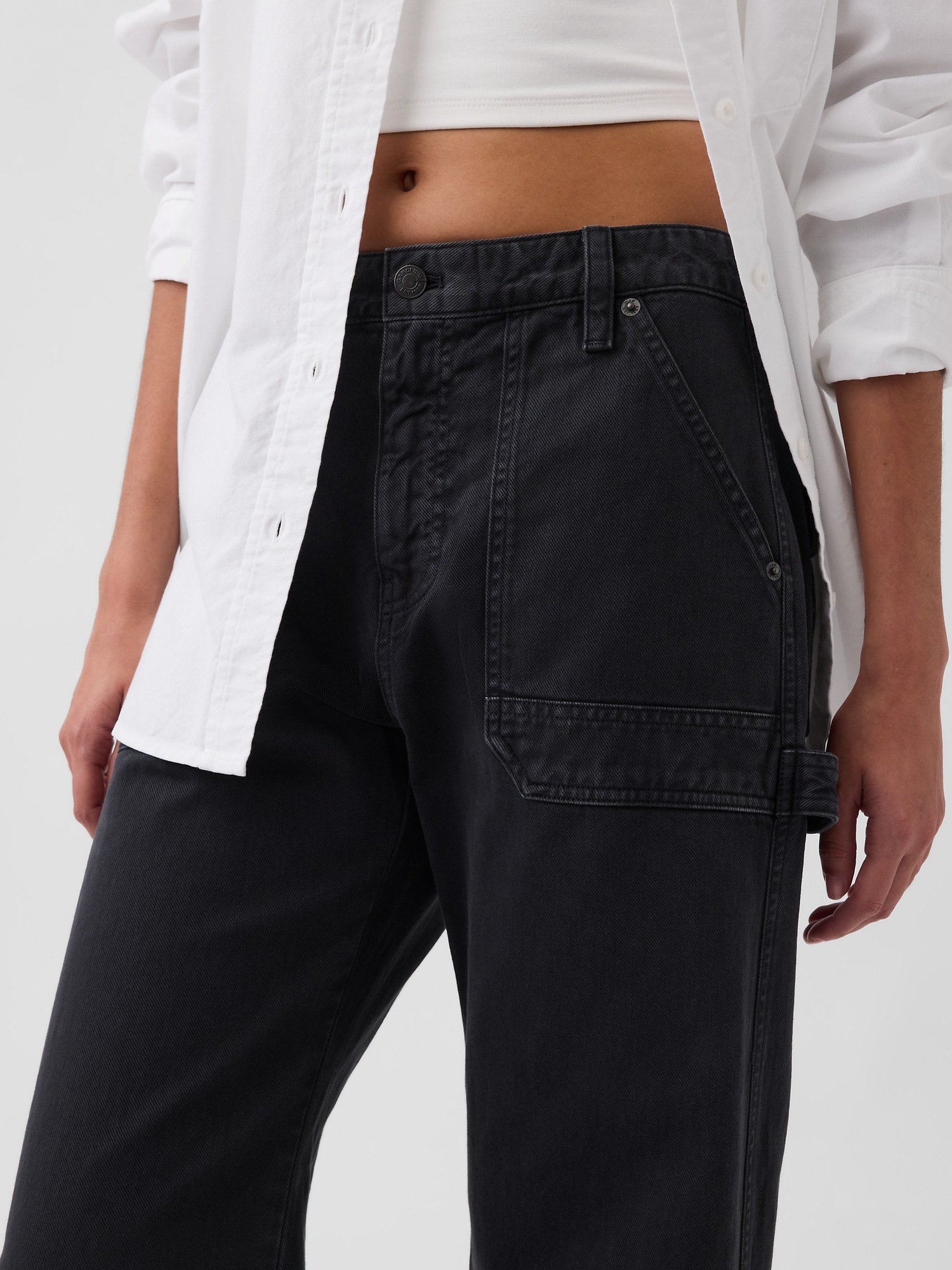 Женские брюки Gap Mid Rise Barrel Utility Ankle Pants — фото 4