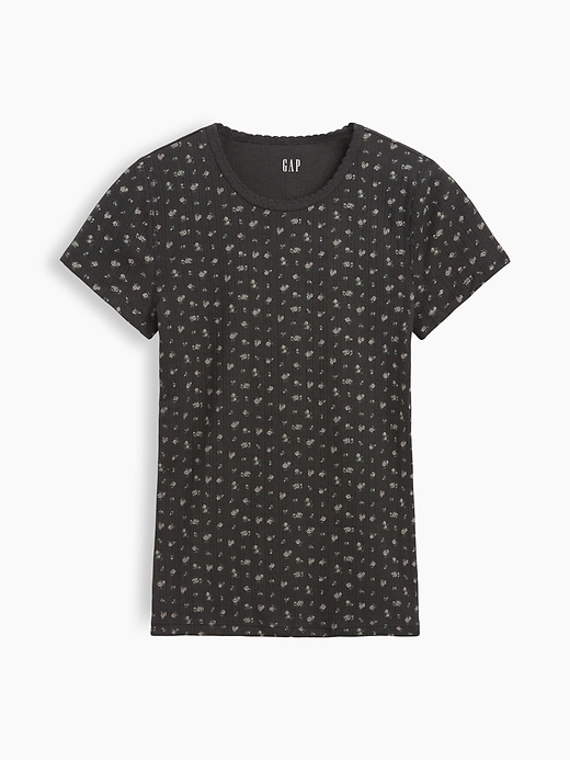 Image number 1 showing, Pointelle Crewneck T-Shirt