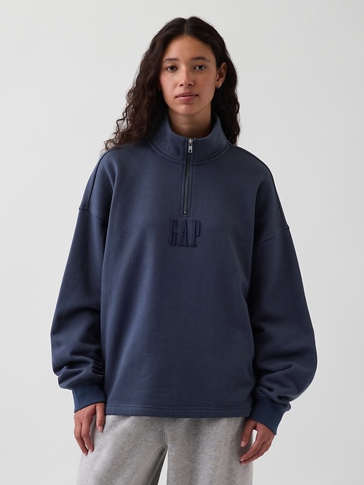 Image number 5 showing, Heavyweight Oversized Logo Quarter-Zip Pullover