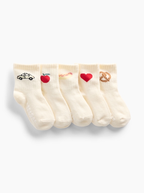 Baby & Toddler NYC Graphic Crew Socks (5-Pack)