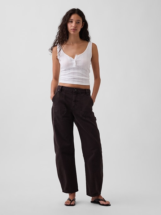 Image number 1 showing, Mid Rise Slim Barrel Utility Pants