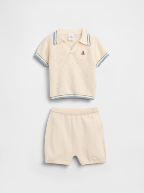 Baby Sweater Polo Outfit Set