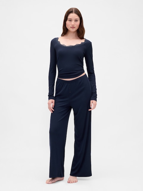 MiniRib Wide-Leg PJ Pants